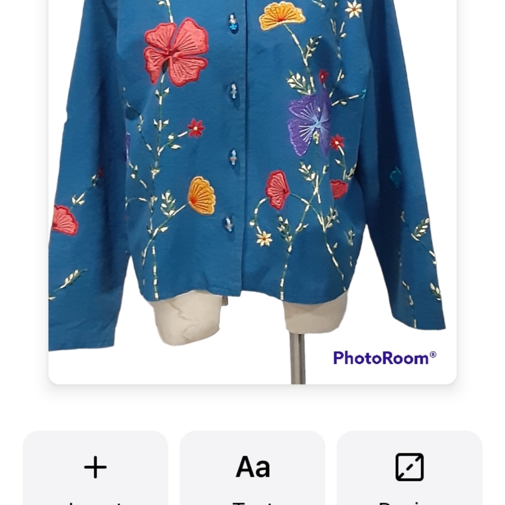 VINTAGE Daniel K 100% cotton embroidered Jacket size L - Picture 3 of 12